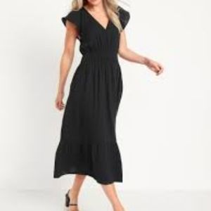 Old Navy Midi Dress Black Size Medium
